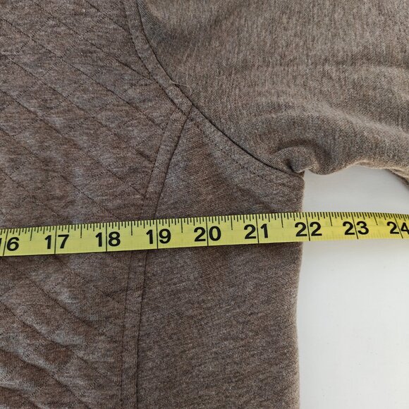 L.L.BEAN Quilted Quarter-Zip Pullover Sweatshirt Brown Women's Brown Size Large - Picture 10 of 12